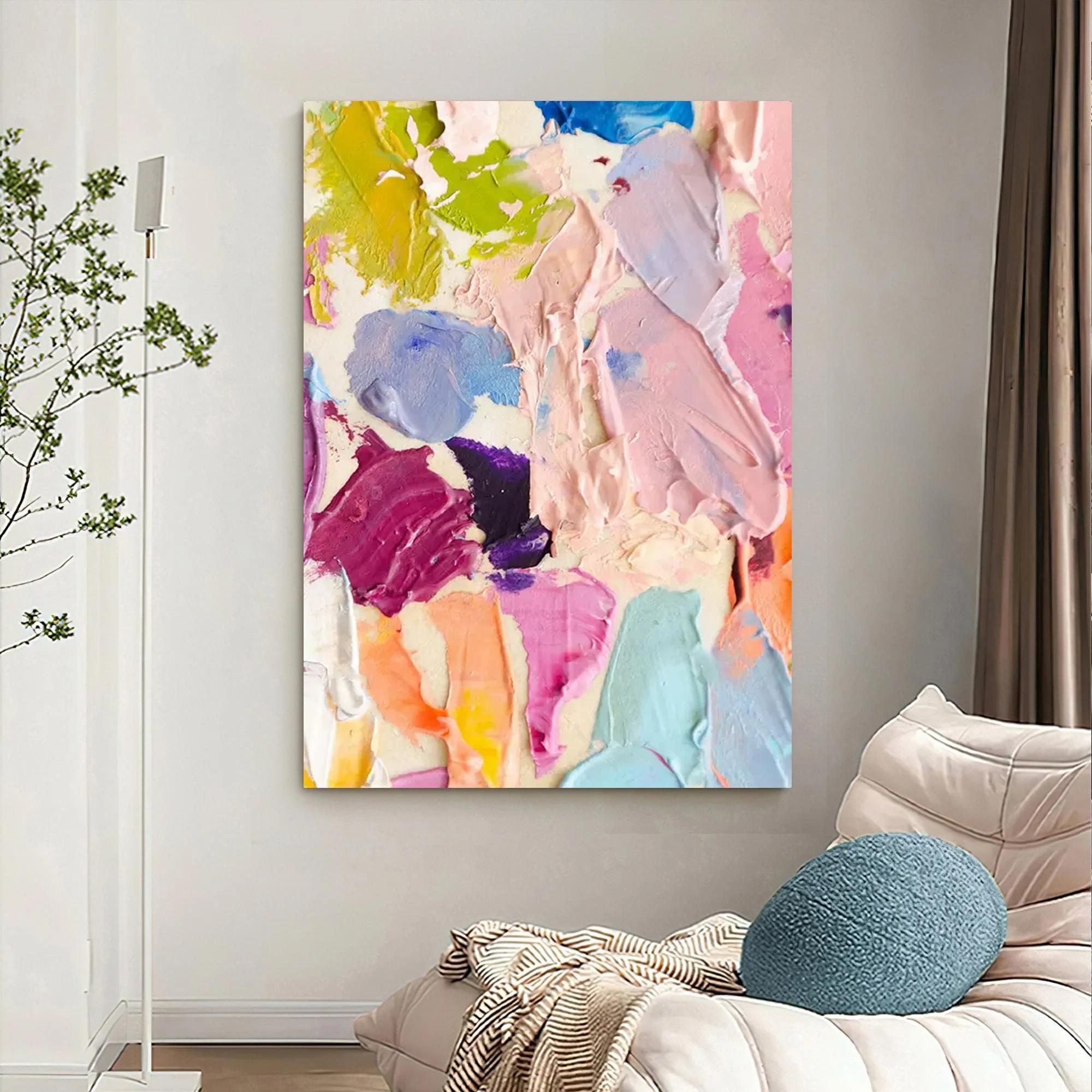 abstract pink girls by Palette Knife wall art minimalism Oil Paintings